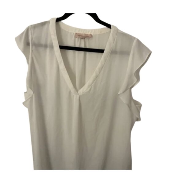 Philosophy White Women's Sheer Blouse size xl - Picture 1 of 7